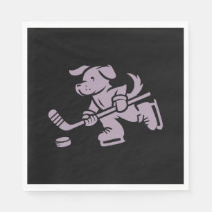 Dog Silhouette Golden Retriever Labrador Hockey Napkin