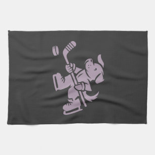 Dog Silhouette Golden Retriever Labrador Hockey Tea Towel