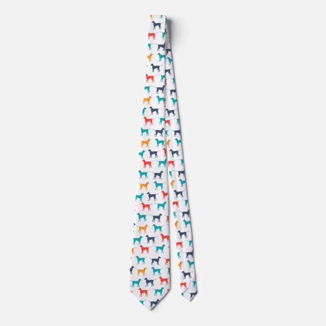 Dog Silhouette Men's Tie (Front)