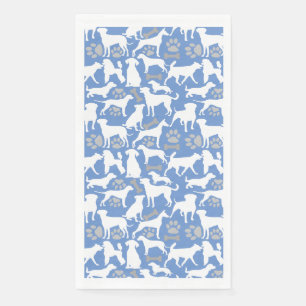 Dog silhouette Pattern.White.03 Lblue BG Napkin