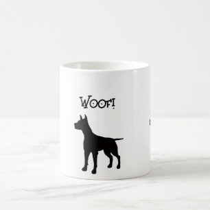 Dog Silhouette Woof! Coffee Mug