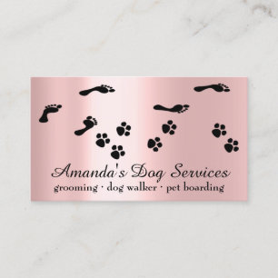 Dog Sitter Pet Services Grooming Paw Path Classy Business Card