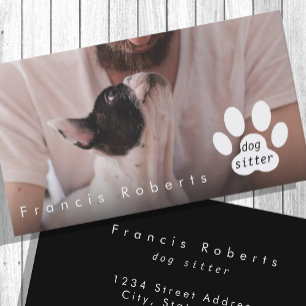 dog sitter   photo business card