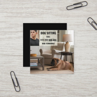 Dog Sitter Service Square Business Card