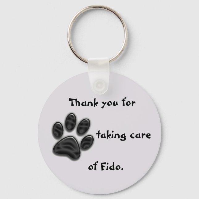 Dog Sitter Thank You Paw Print House Key Key Ring (Front)