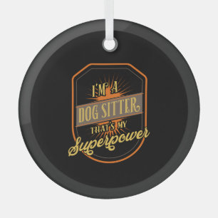 Dog Sitting Dog Sitter Glass Tree Decoration