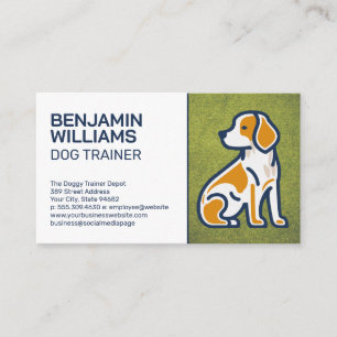 Dog Sitting Icons   Grass Turf Business Card