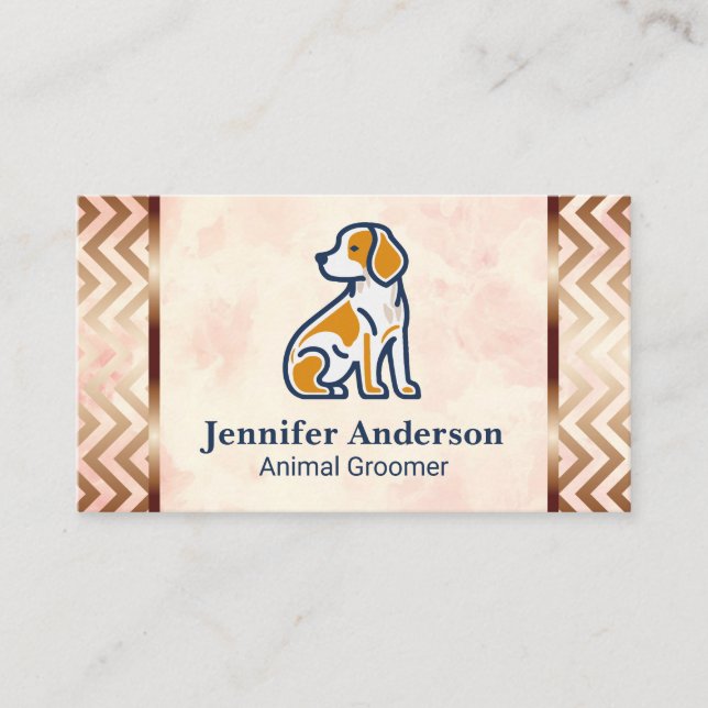 Dog Sitting Logo | Animal Groomer Business Card (Front)