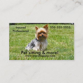 Dog sitting, pet sitting, dog care business card