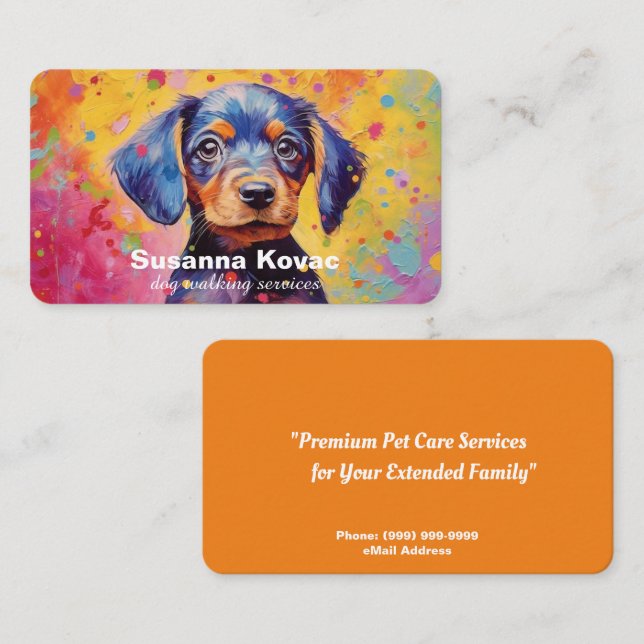 Dog Sitting Services Business Card (Front/Back)