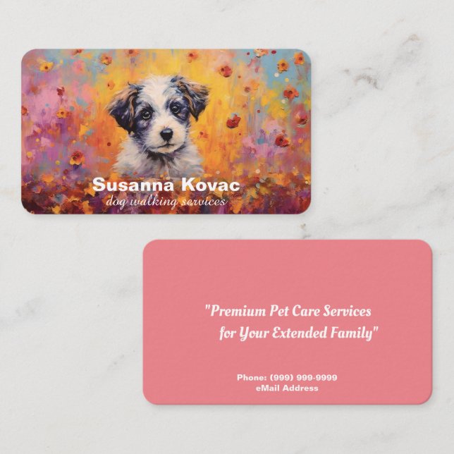 Dog Sitting Services Business Card (Front/Back)