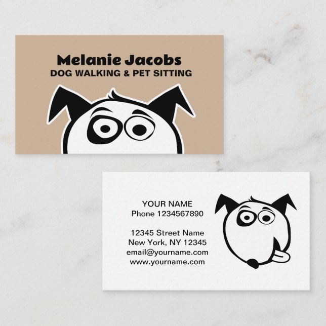 Dog sitting, walking & grooming business cards (Front/Back)