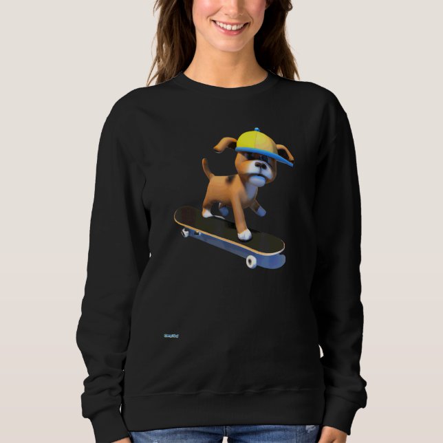 Dog Skateboarding Sweatshirt (Front)