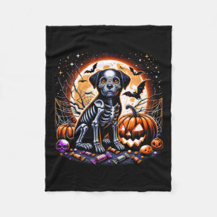 Dog Skeleton Halloween Fleece Blanket