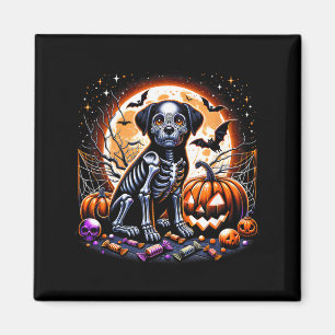 Dog Skeleton Halloween Magnet