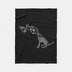 Dog Skeleton Hand Boop Halloween Puppy Dog Lover G Fleece Blanket