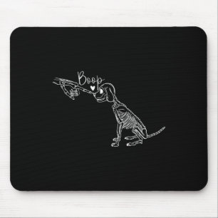 Dog Skeleton Hand Boop Halloween Puppy Dog Lover G Mouse Pad