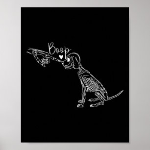 Dog Skeleton Hand Boop Halloween Puppy Dog Lover G Poster
