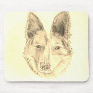 Dog sketch mouse pad