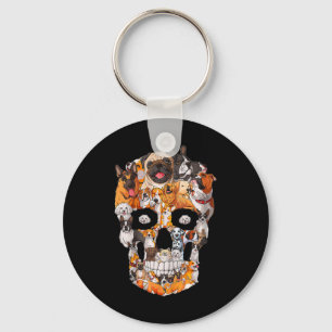 Dog Skull Dogs Paw Lover Halloween Dog Skeleton  Key Ring