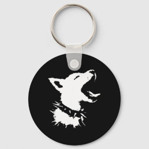 Dog Skull Punk Y2k Cute Creepy Puppy Goth Black Key Ring