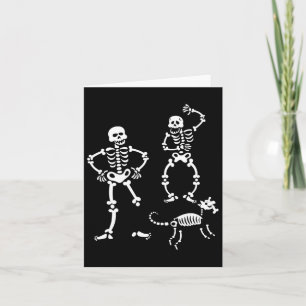 Dog Skull Skeleton Running Halloween Costume Party Card