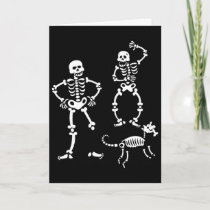 Dog Skull Skeleton Running Halloween Costume Party Card