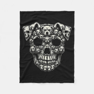 Dog Skull X-Ray Halloween Skeleton Black Men Women Fleece Blanket