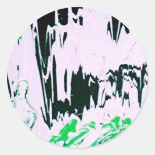 DOG SLED CLASSIC ROUND STICKER