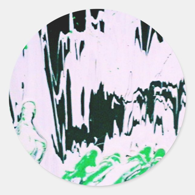 DOG SLED CLASSIC ROUND STICKER (Front)