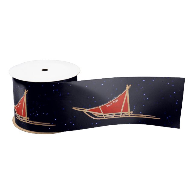 Dog Sled On Stars Satin Ribbon (Spool)