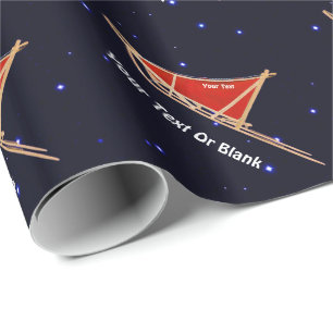 Dog Sled On Stars Wrapping Paper