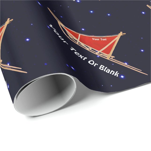 Dog Sled On Stars Wrapping Paper (Roll Corner)
