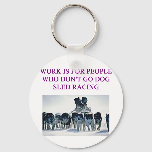 dog sled racing iditarod lover key ring (Front)