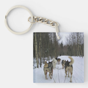 Dog Sledding in Quebec, Canada Key Ring