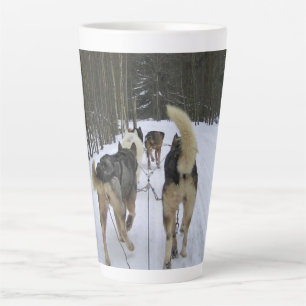 Dog Sledding in Quebec, Canada Latte Mug