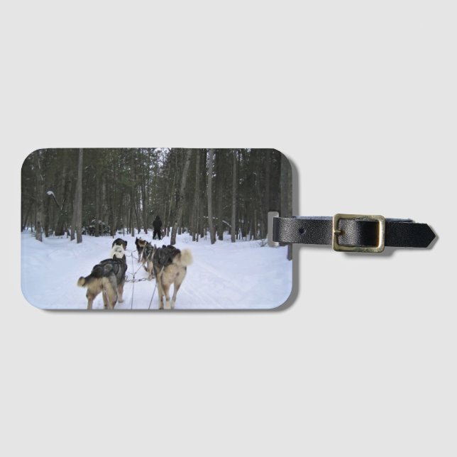 Dog Sledding in Quebec, Canada Luggage Tag (Front Horizontal)