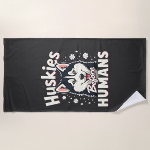 Dog Sledding Mushing Adventure Husky Team Winter   Beach Towel