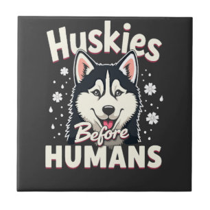 Dog Sledding Mushing Adventure Husky Team Winter Ceramic Tile