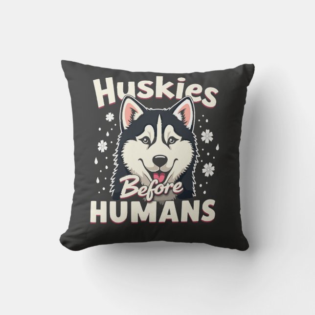 Dog Sledding Mushing Adventure Husky Team Winter   Cushion (Front)