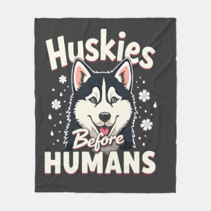 Dog Sledding Mushing Adventure Husky Team Winter Fleece Blanket