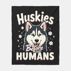 Dog Sledding Mushing Adventure Husky Team Winter   Fleece Blanket
