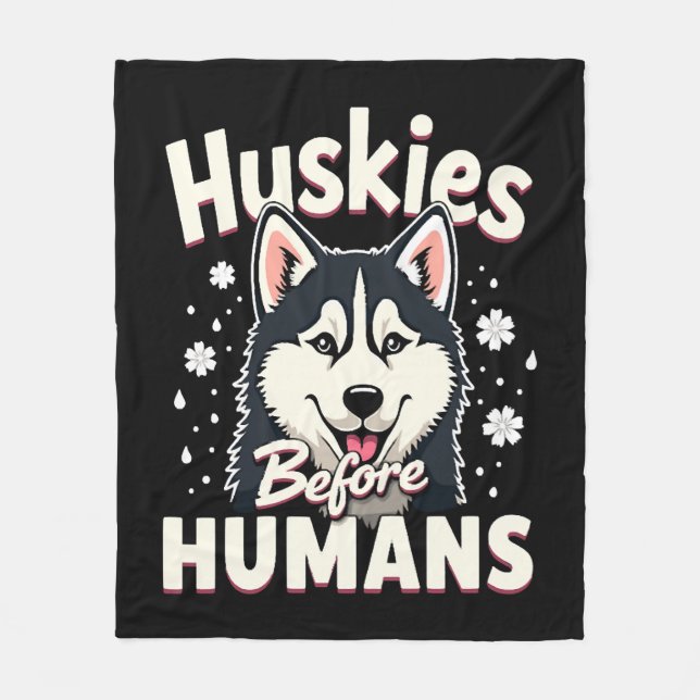 Dog Sledding Mushing Adventure Husky Team Winter   Fleece Blanket (Front)