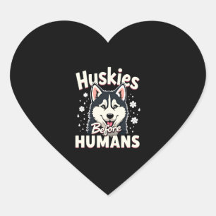 Dog Sledding Mushing Adventure Husky Team Winter Heart Sticker