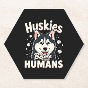 Dog Sledding Mushing Adventure Husky Team Winter Paper Coaster