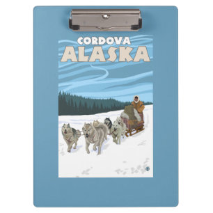 Dog Sledding Scene - Cordova, Alaska Clipboard