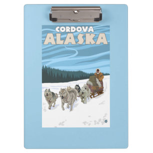 Dog Sledding Scene - Cordova, Alaska Clipboard