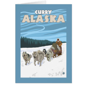 Dog Sledding Scene - Curry, Alaska