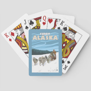 Dog Sledding Scene - Curry, Alaska Playing Cards