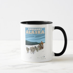 Dog Sledding Scene - Fairbanks, Alaska Mug